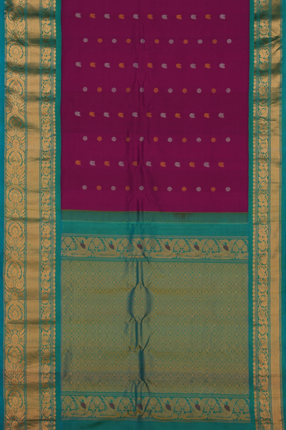 Image of Gadwal Silk Magenta Pink Saree